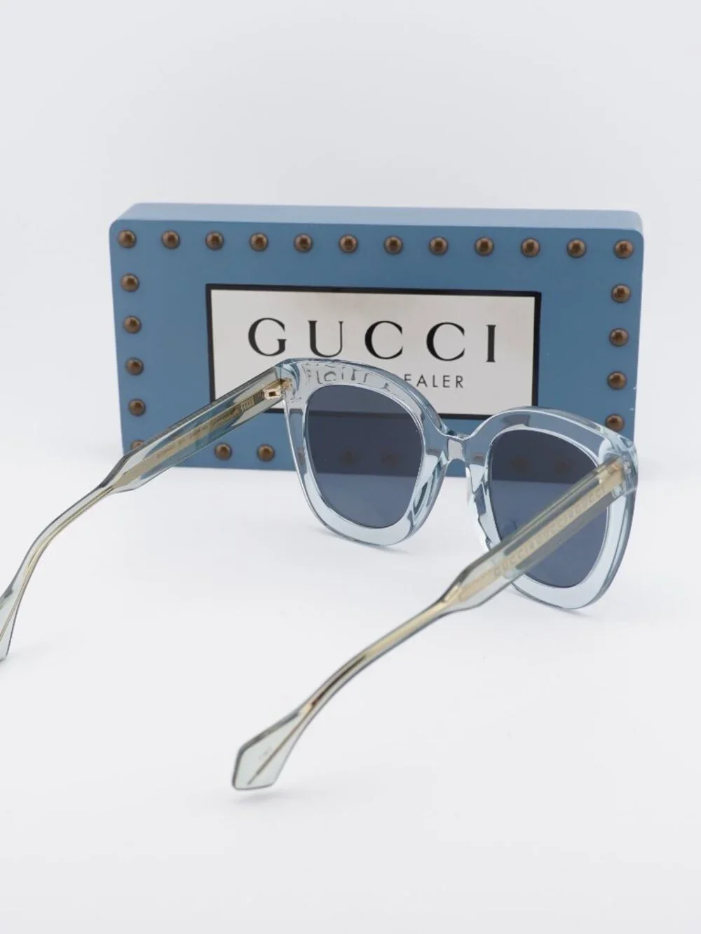 Gucci GG0564S 003 Women Cat Eye Sunglasses - Light Blue / Blue